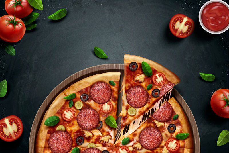 意大利辣香肠比萨广告