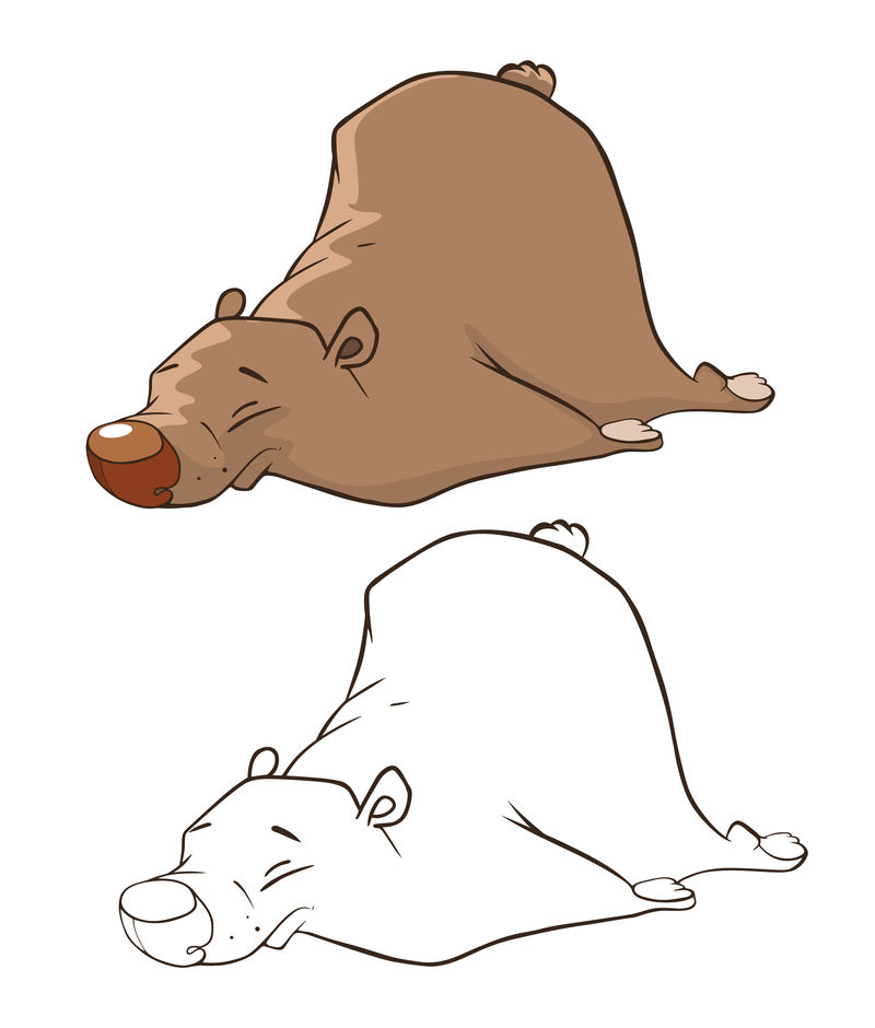 一只可爱的棕熊的插图-卡通人物