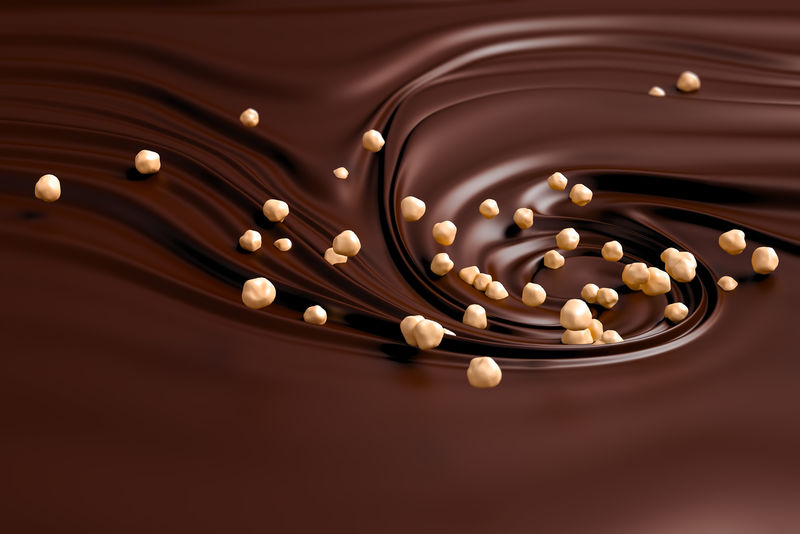 巧克力漩涡背景-干净-详细的融化巧克力的质量