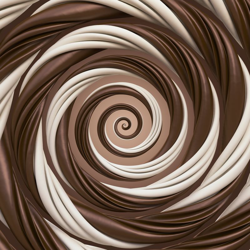 抽象巧克力奶油螺旋背景