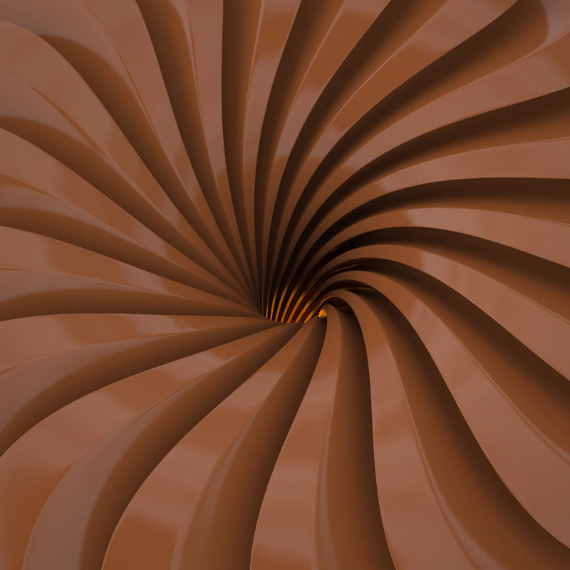 棕色线条的漩涡，3D