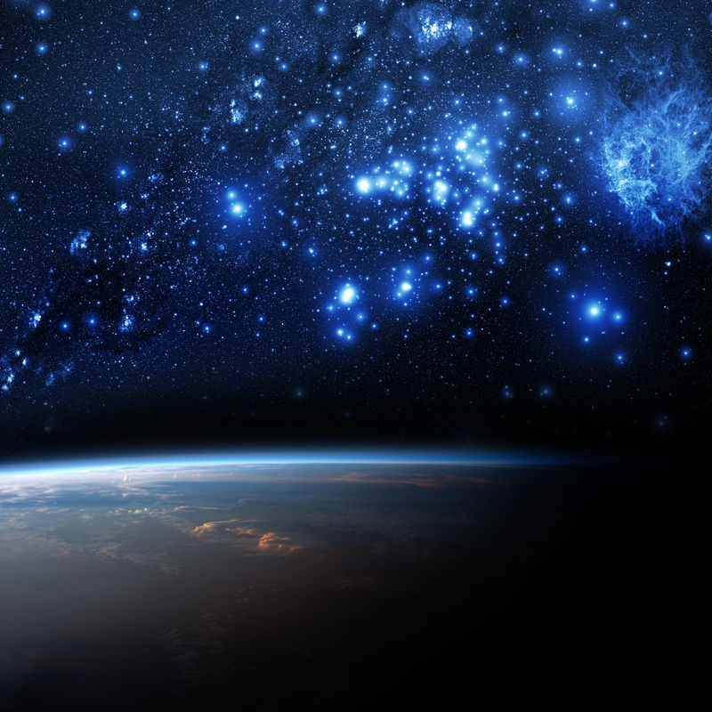 地球与银河-这幅图片由NASA提供