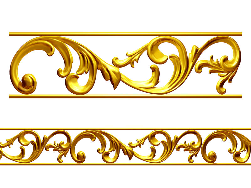 金色装饰物-创造饰带或框架的元素