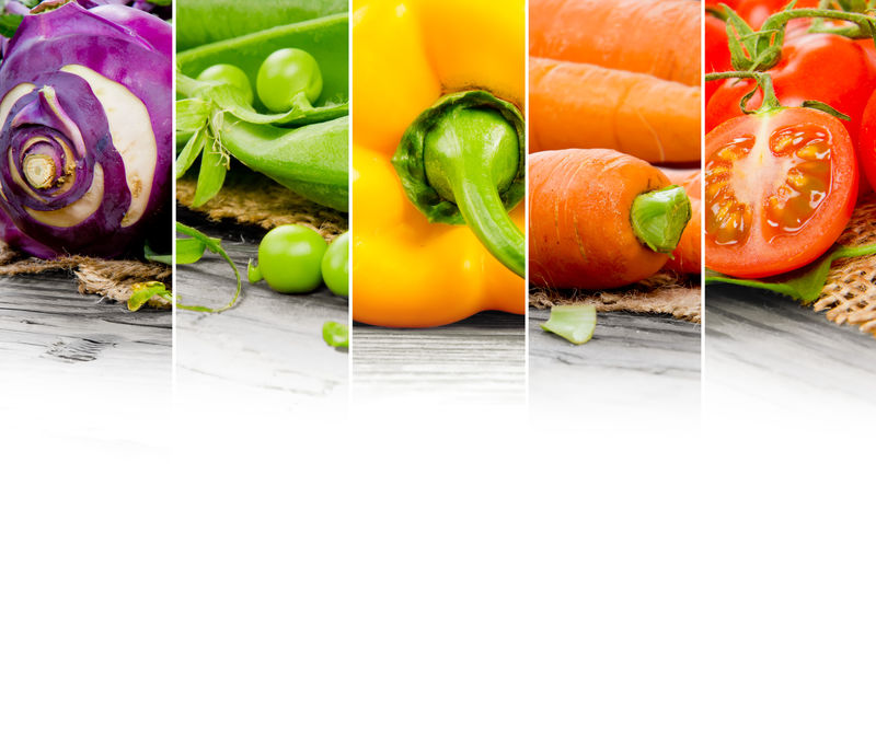 彩色蔬菜图片与空白文字混合