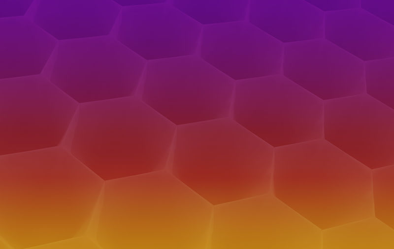 紫色背景上的抽象数字六边形