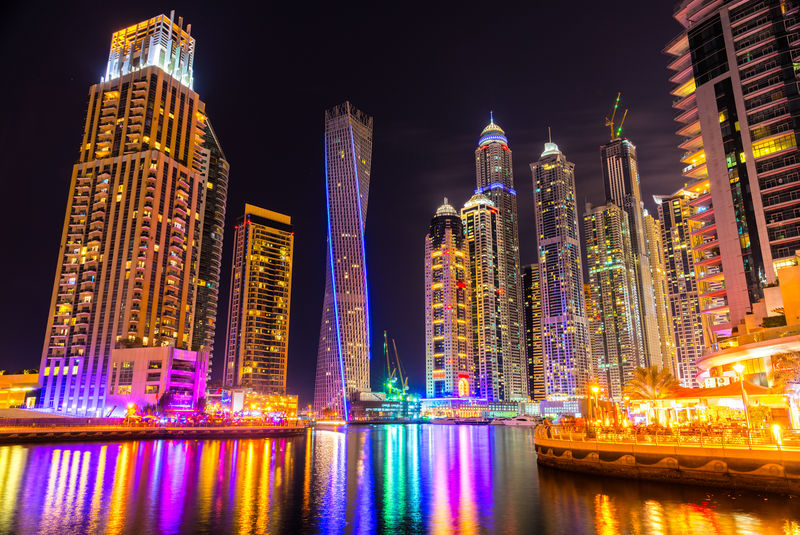 迪拜Marina的摩天大楼-联合酋长国