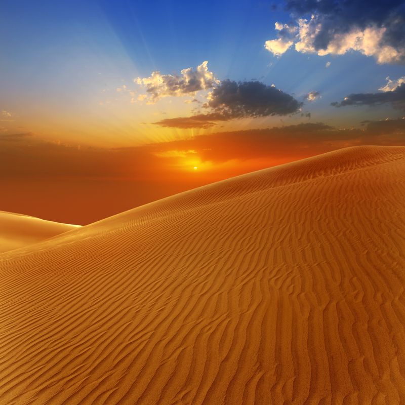 加那利群岛马斯帕洛马斯日落格兰加那利的沙漠沙丘[图片说明]