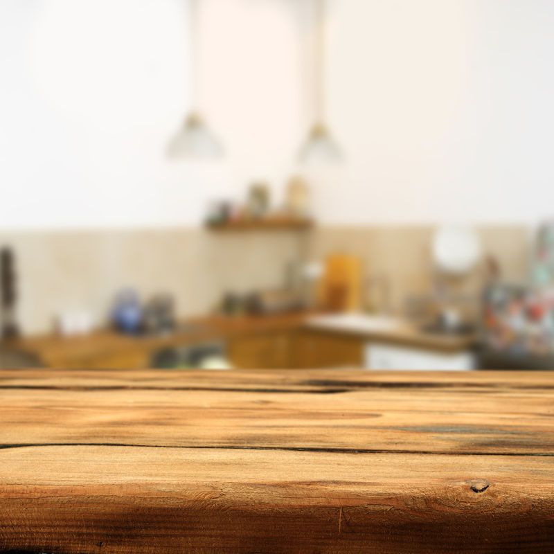 复古木桌和复古厨房