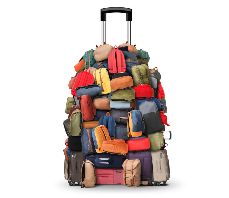 行李-一大堆袋子-背包和手提箱