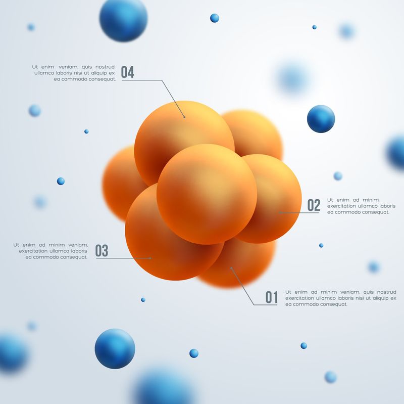抽象分子设计-矢量图-原子群的化学技术概念