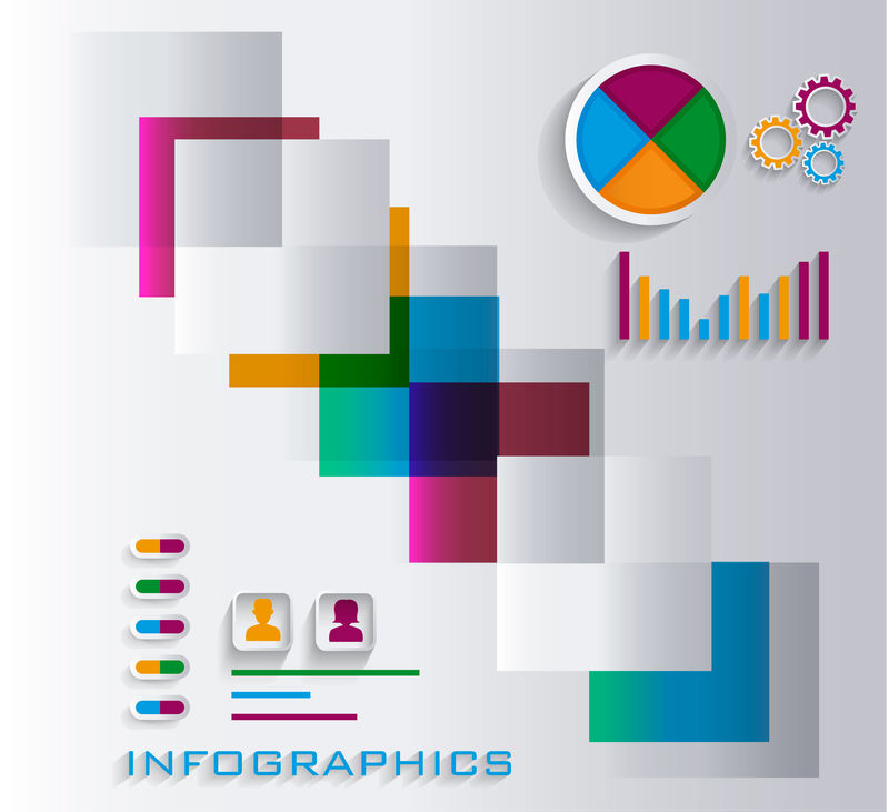 几何彩色现代设计/可用于信息图形-矢量信息图说明