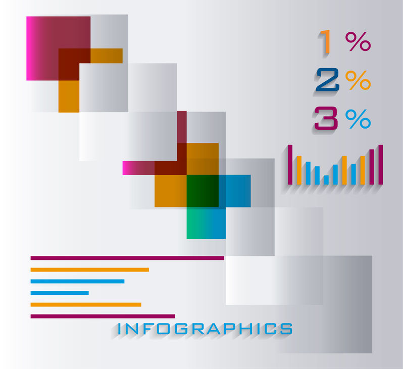 几何彩色现代设计/可用于信息图形-矢量信息图说明