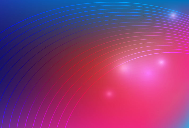 抽象技术蓝色和粉色曲线矢量背景