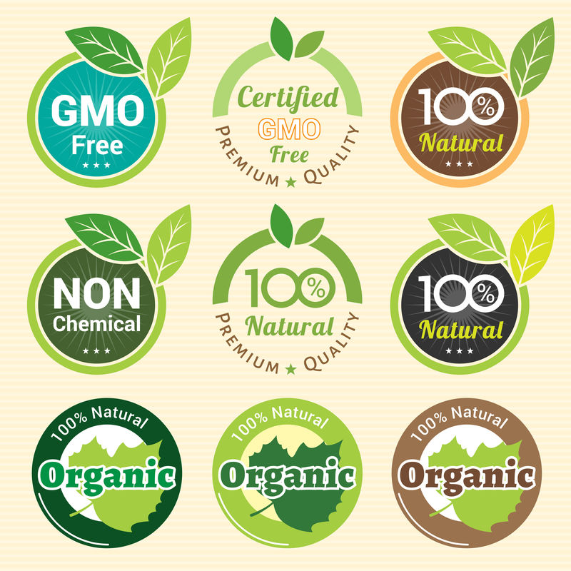 GMO免费非转基因标签和有机标签标签贴标