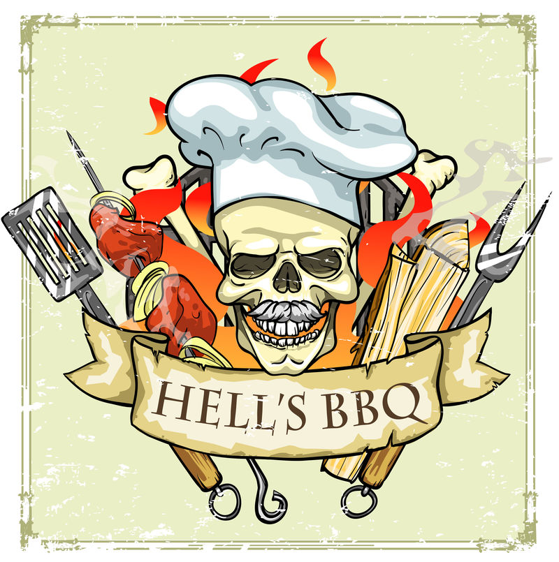 烧烤架标签设计-地狱烧烤