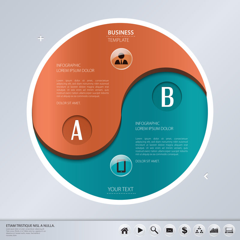 带图标/可用于信息图形的业务概念矢量模板