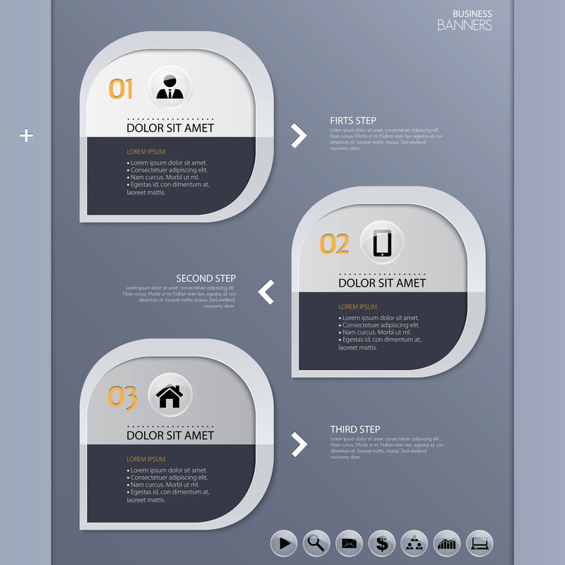 带图标/可用于信息图形的业务概念矢量模板