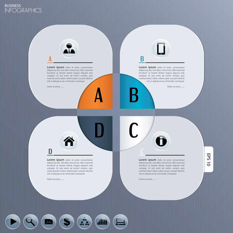 带图标/可用于信息图形的业务概念矢量模板
