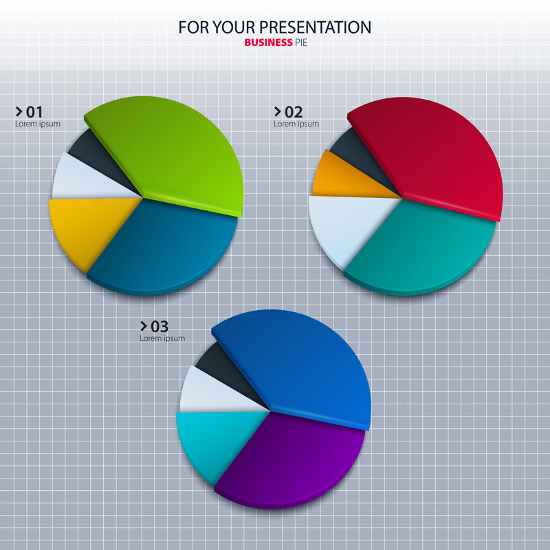 矢量彩色饼图集-供您演示。