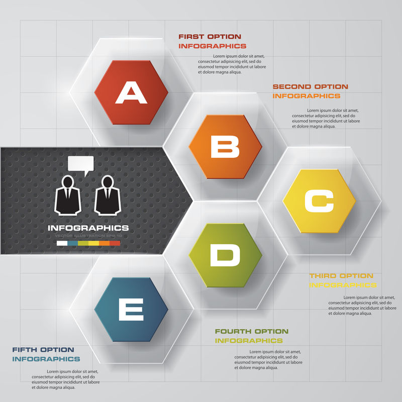 5个步骤选项模板-具有10个选项、部件、步骤或流程的业务概念-可用于工作流布局、图表、编号选项、Web设计