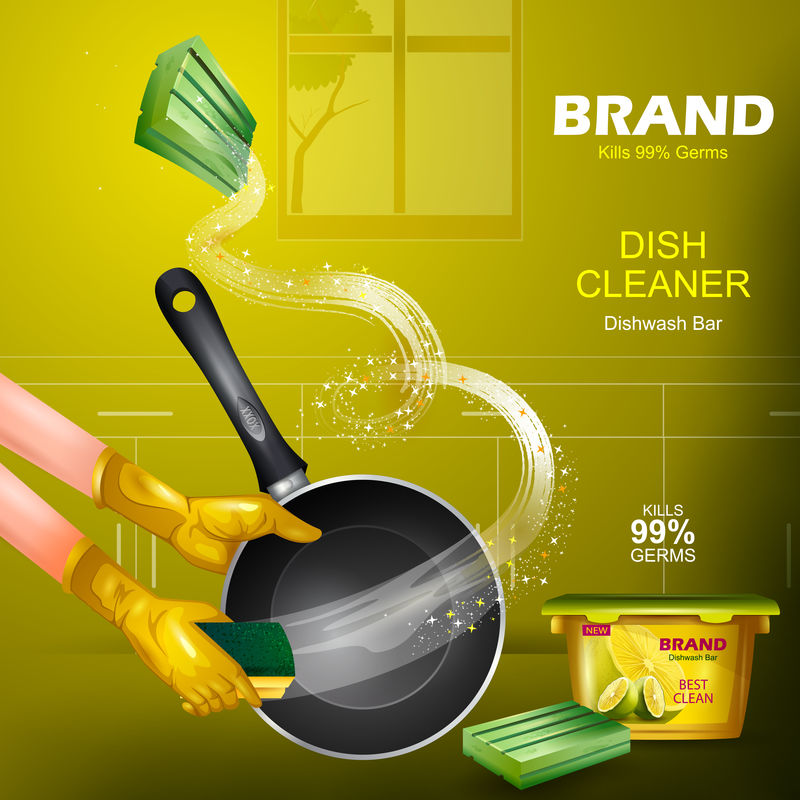 卫生洁具用强力去污洗碗机广告横幅