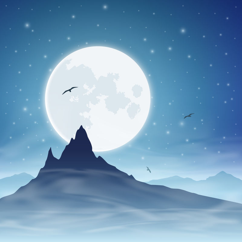 山与月