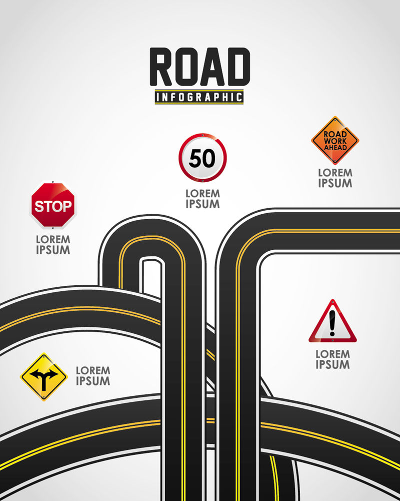 道路信息图形设计-矢量图EPS10图形
