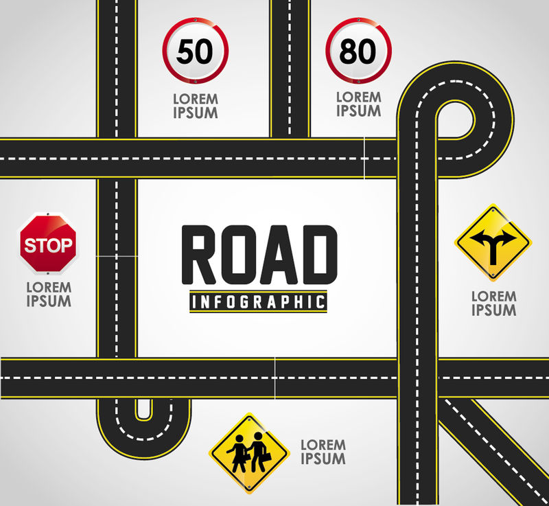 道路信息图形设计-矢量图EPS10图形