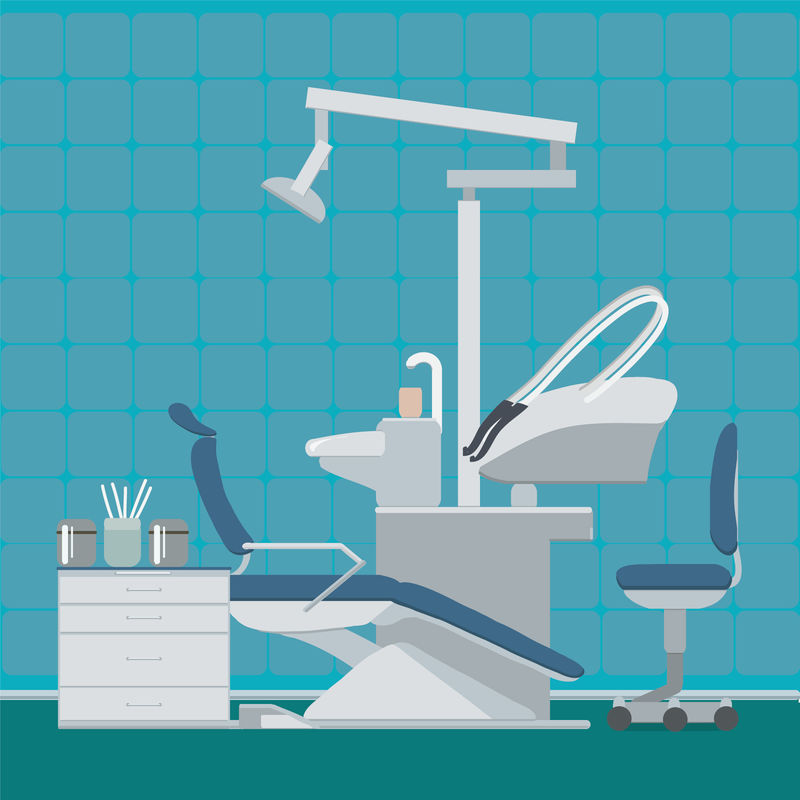 牙医或牙科诊所的插图-Web或Banner牙科诊所