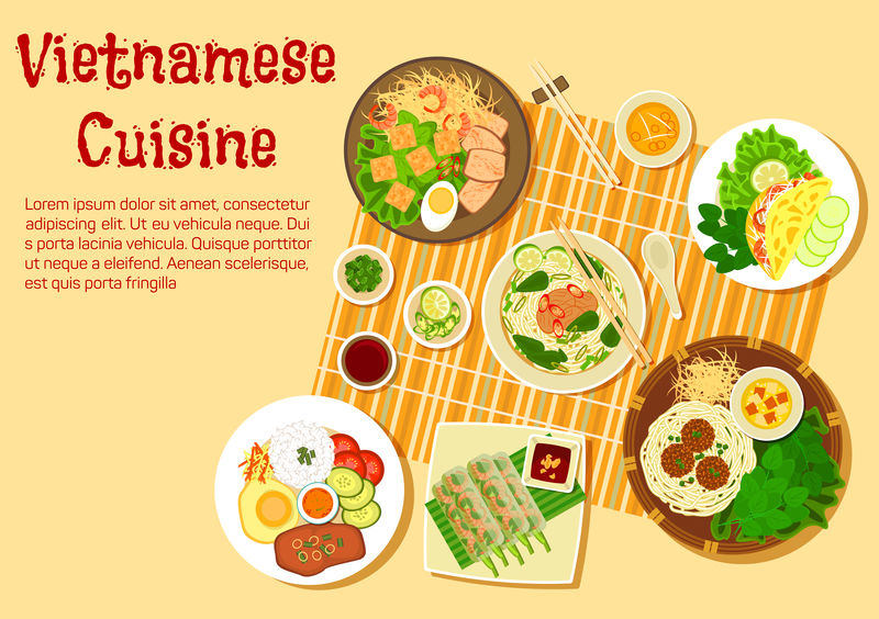 越南家庭晚餐在楼层平面图标上提供