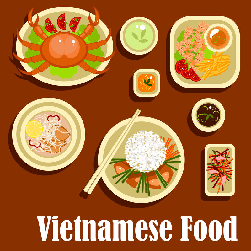 健康菜越南菜的平面图标