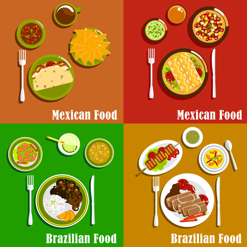 墨西哥和巴西菜