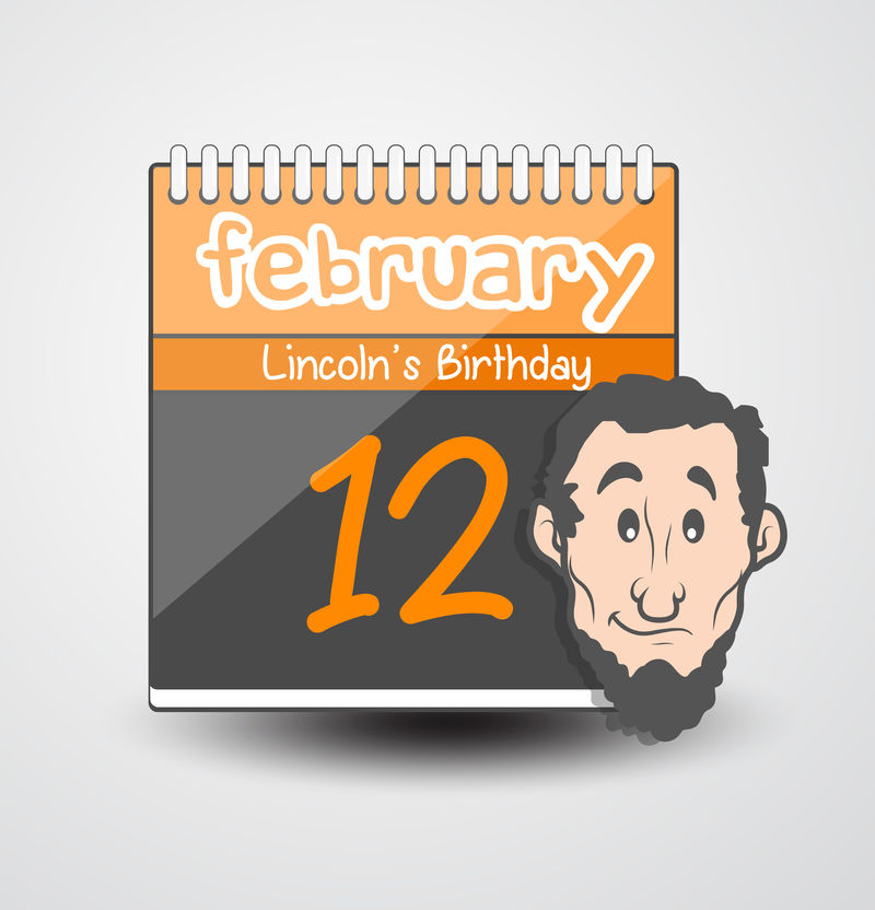 2月12日-日历图标-矢量图