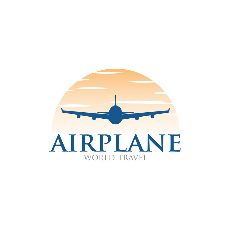 抽象航空公司、机票、旅行社的标志设计模板-矢量图