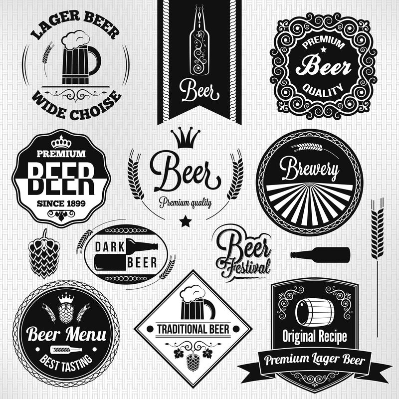 啤酒套装-老式啤酒标签