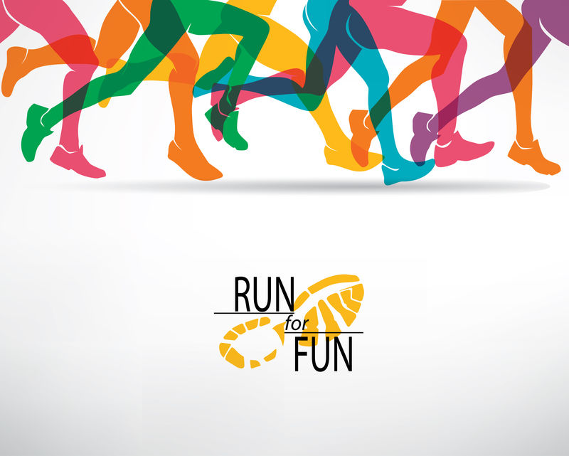 跑步人士的一套造型、运动和活动背景