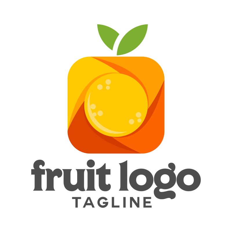 橙色水果矢量平面设计-橙色水果标识