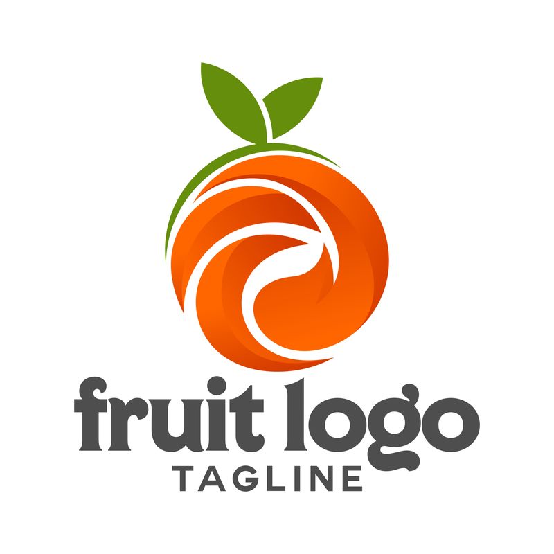 橙色水果概念标识