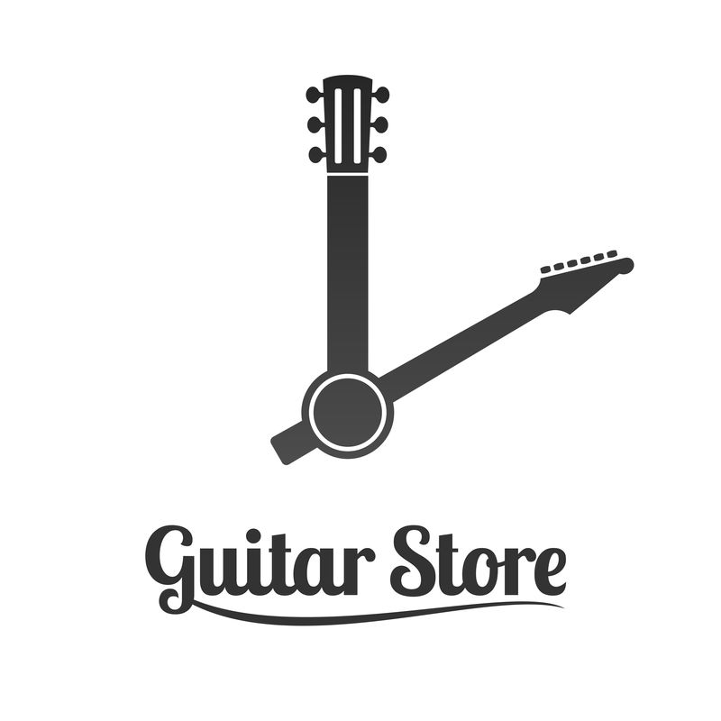 吉他店矢量标志
