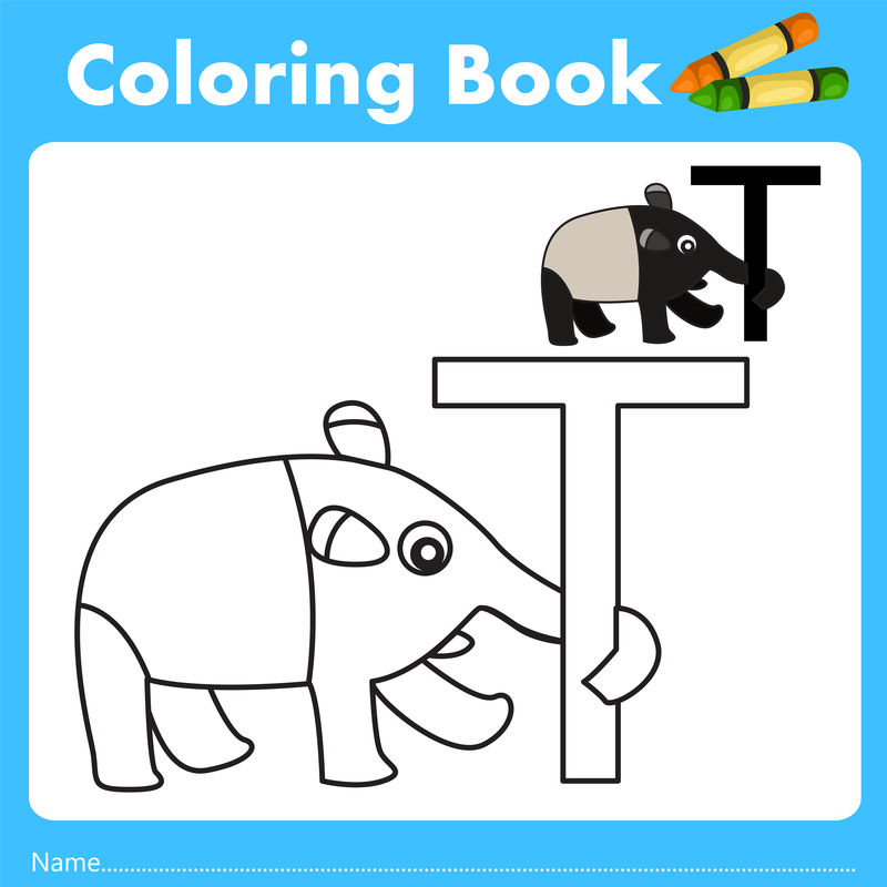 Tapir动物彩书插画