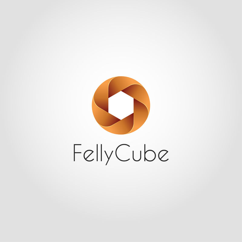 Felly Cube-圆形六角形徽标模板