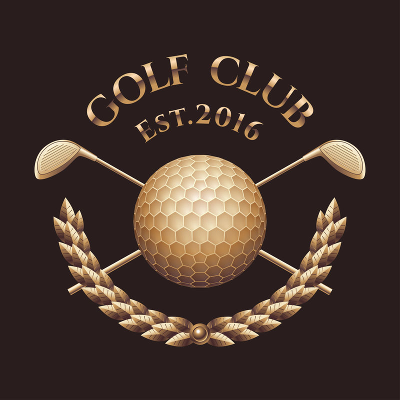 高尔夫俱乐部，高尔夫球场矢量标志