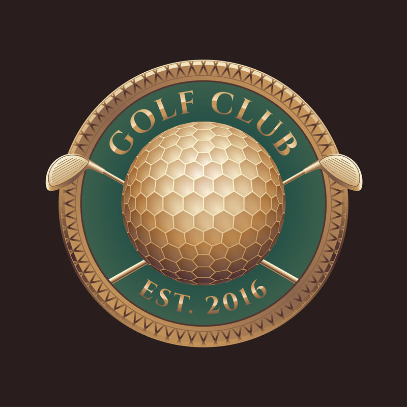 高尔夫俱乐部，高尔夫球场矢量标志