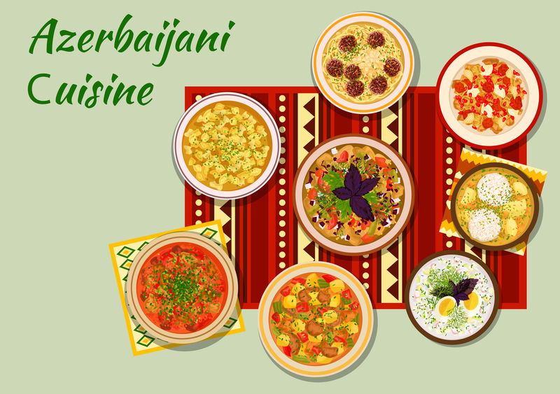 阿塞拜疆美食晚餐菜单图标