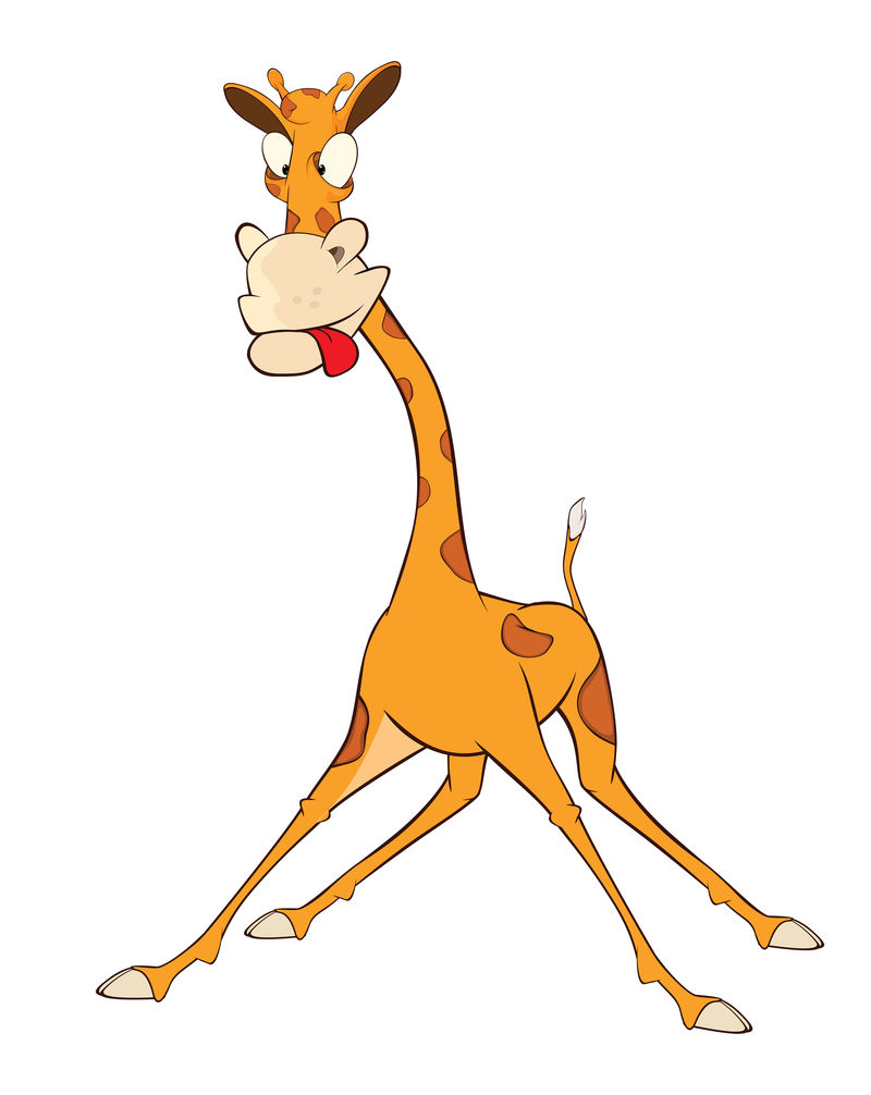 可爱长颈鹿的插图-卡通人物