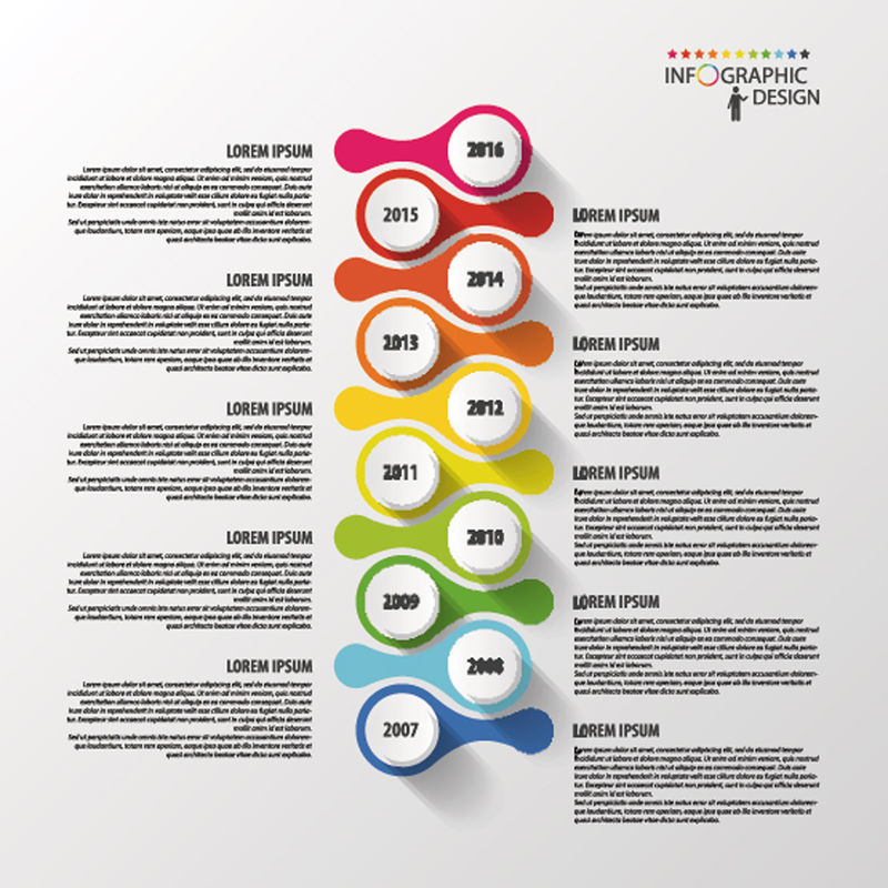 时间线信息图形设计模板-商业理念-矢量图解