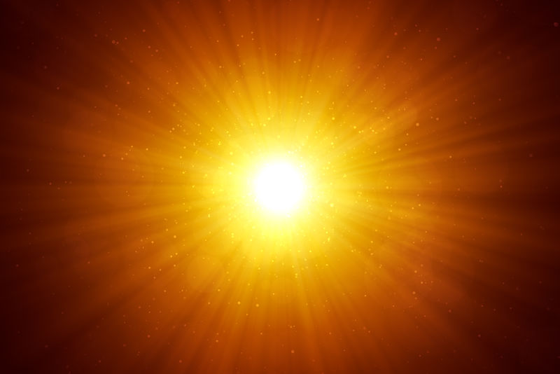 矢量星-带有透镜光斑的太阳-抽象向量背景