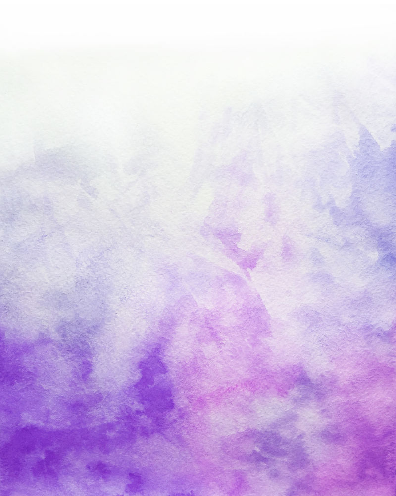 光滑的紫色抽象水彩画纸纹理插图复古水彩卡设计-水墨效果粗紫渐变水彩艺术刷涂料色斑背景