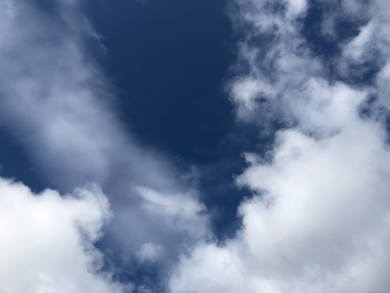 冬季阳光明媚的午后-中层积云、积云和高层积云与澳大利亚蓝色天空形成鲜明对比