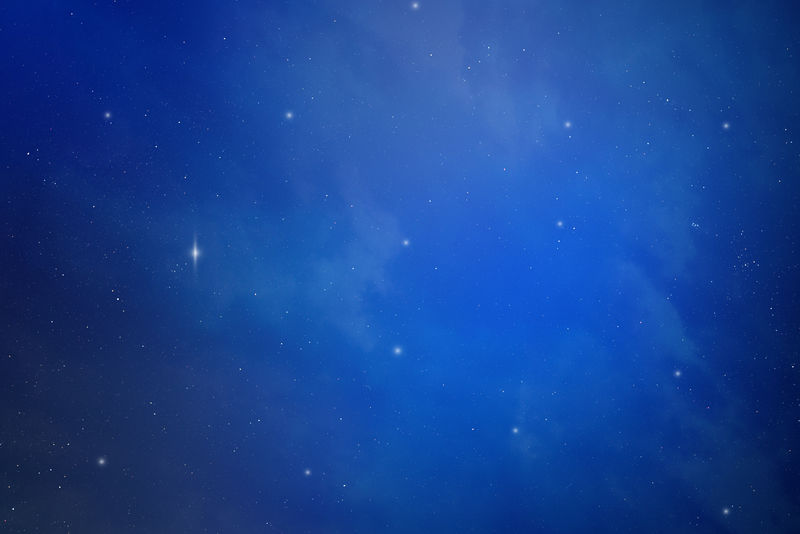 蓝色空间星云数字插图